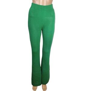 Zara Green Crochet Knit Flare Leg Pants Size Small